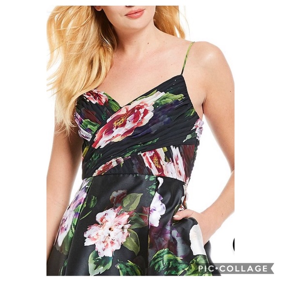 Adrianna-Papell midi Floral dress - Picture 2 of 3